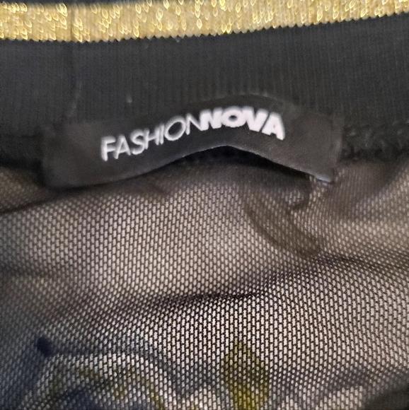 Fashion Nova Black Mesh Sequin 86 T-Shirt - Picture 6 of 6